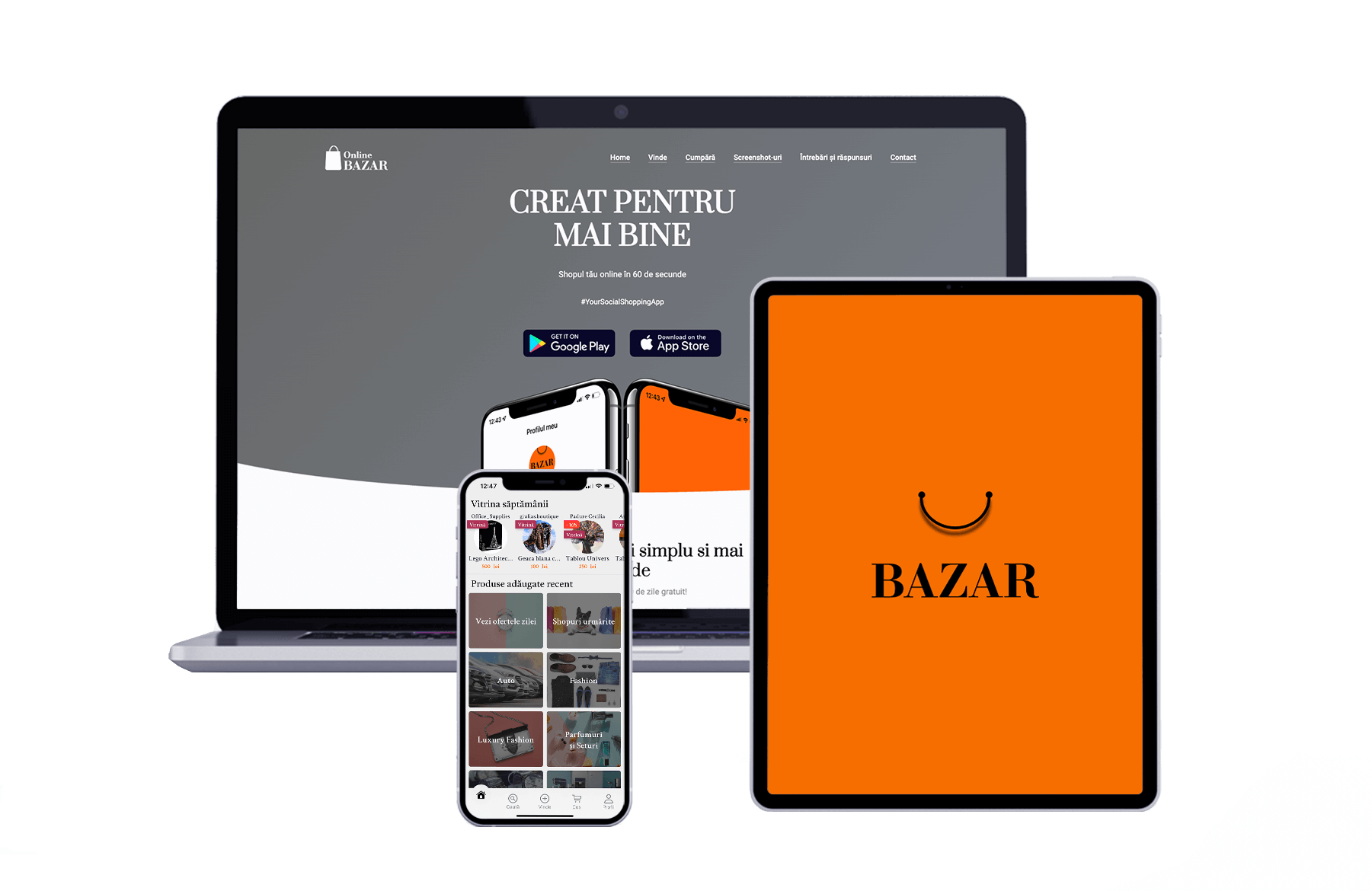 Online Bazar - Dezvoltare site - Dezvoltare aplicatii mobile